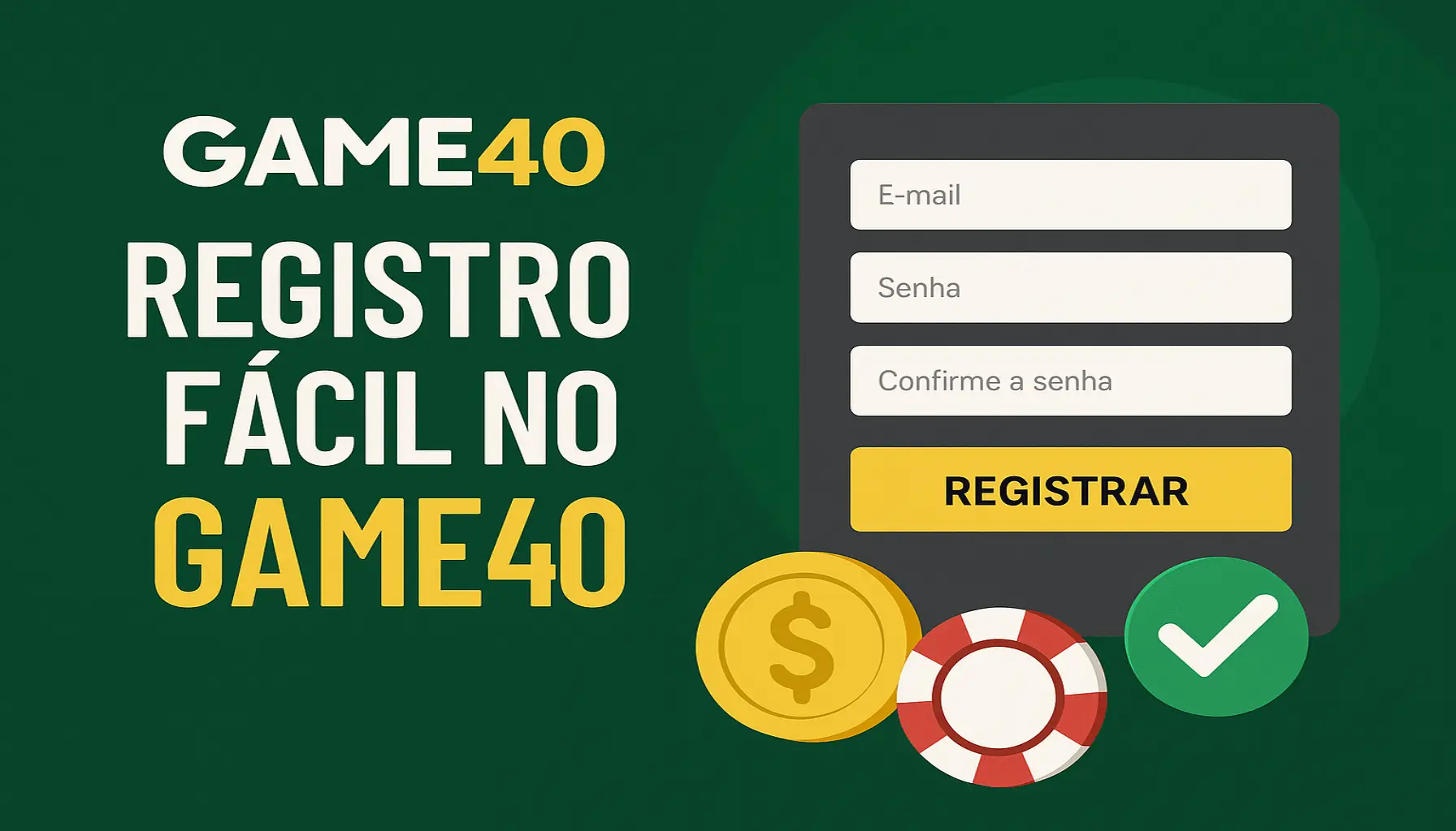 Não Perca tempo, o rRgistro na site GAME40